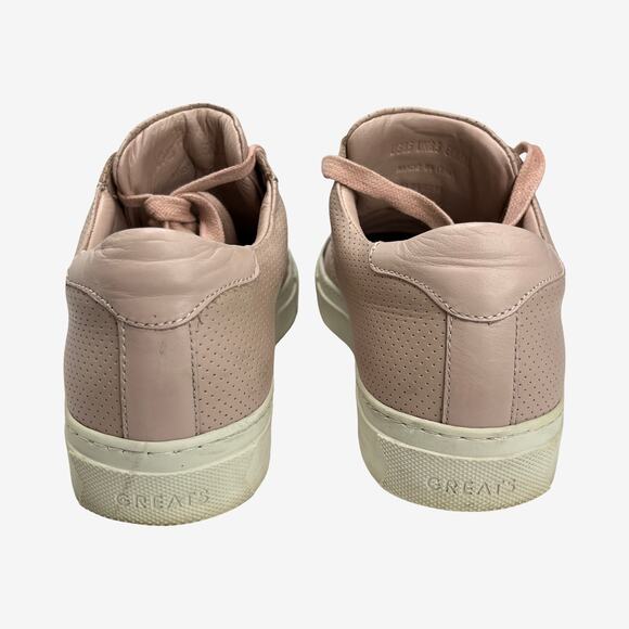 GREATS Royale Perforated Leather Sneakers Pink Blush 8.5 Made in Italy - Picture 4 of 10